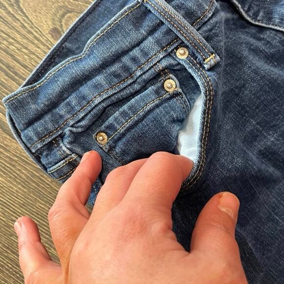 Levi's Womens 505 Straight Jeans Mid Rise Denim Stretch Medium Wash Blue Size 4 - Picture 5 of 10